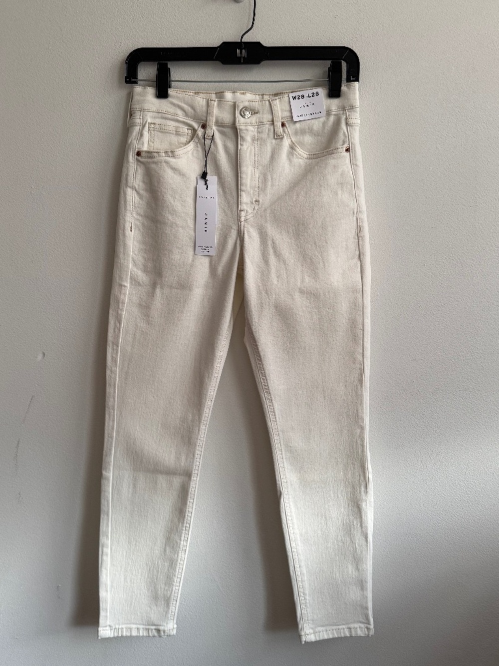 NWT TOPSHOP PETITE Jamie Skinny Jeans in White, Size US 6, W28 L28
